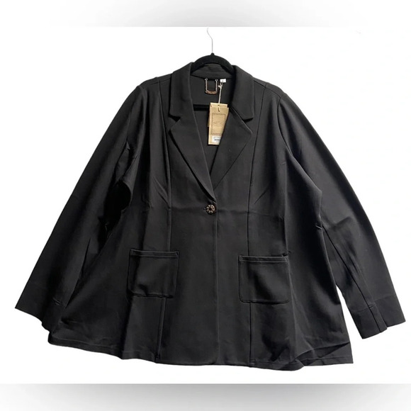 Blue Sky Anders Classic One button Black Blazer Sz 2x - Picture 1 of 9